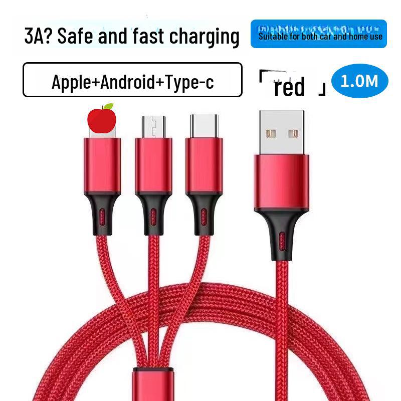 

Кабель для зарядки Type-C 3 в 1 из алюминиевого сплава с нейлоновой оплеткой 1.2m