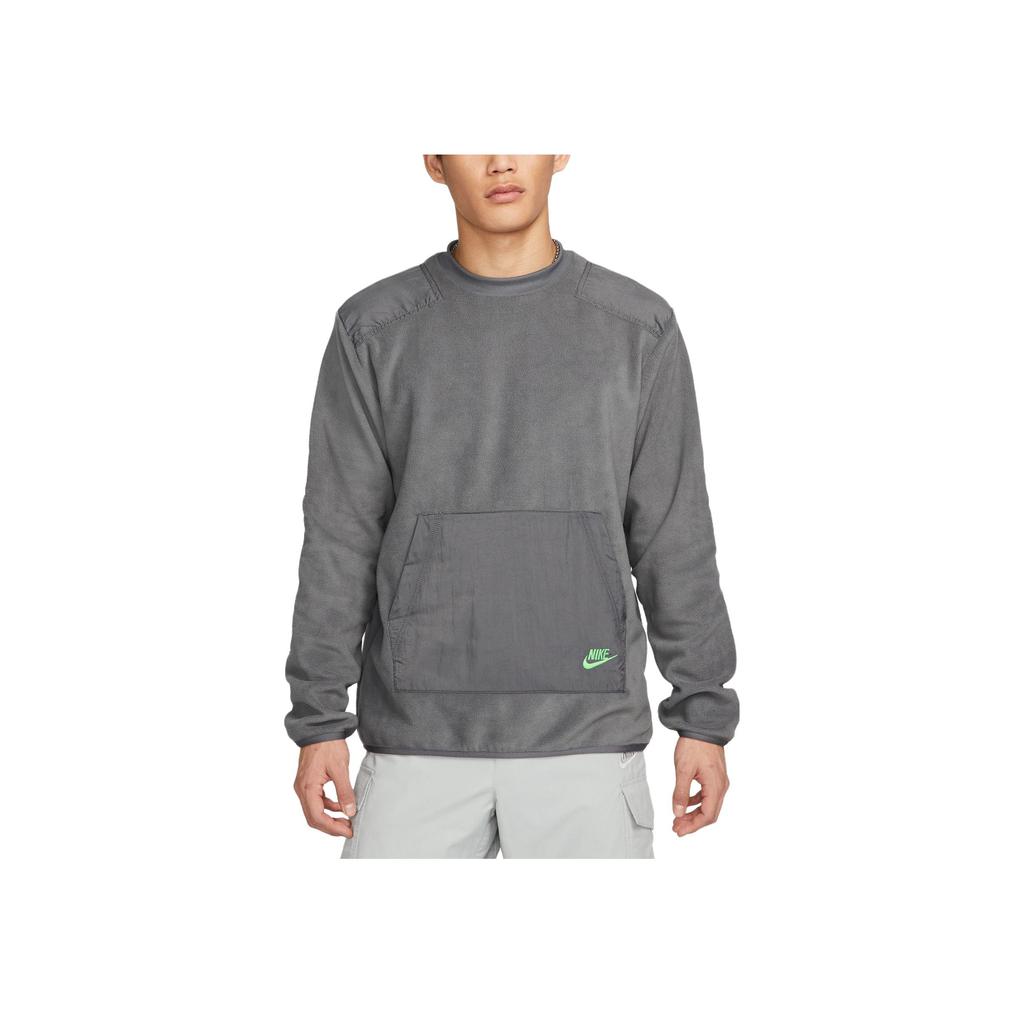 Nike Fleece-Lined Colorblock Crewneck Sweatshirt Men Tops Iron-Grey DD4855-068