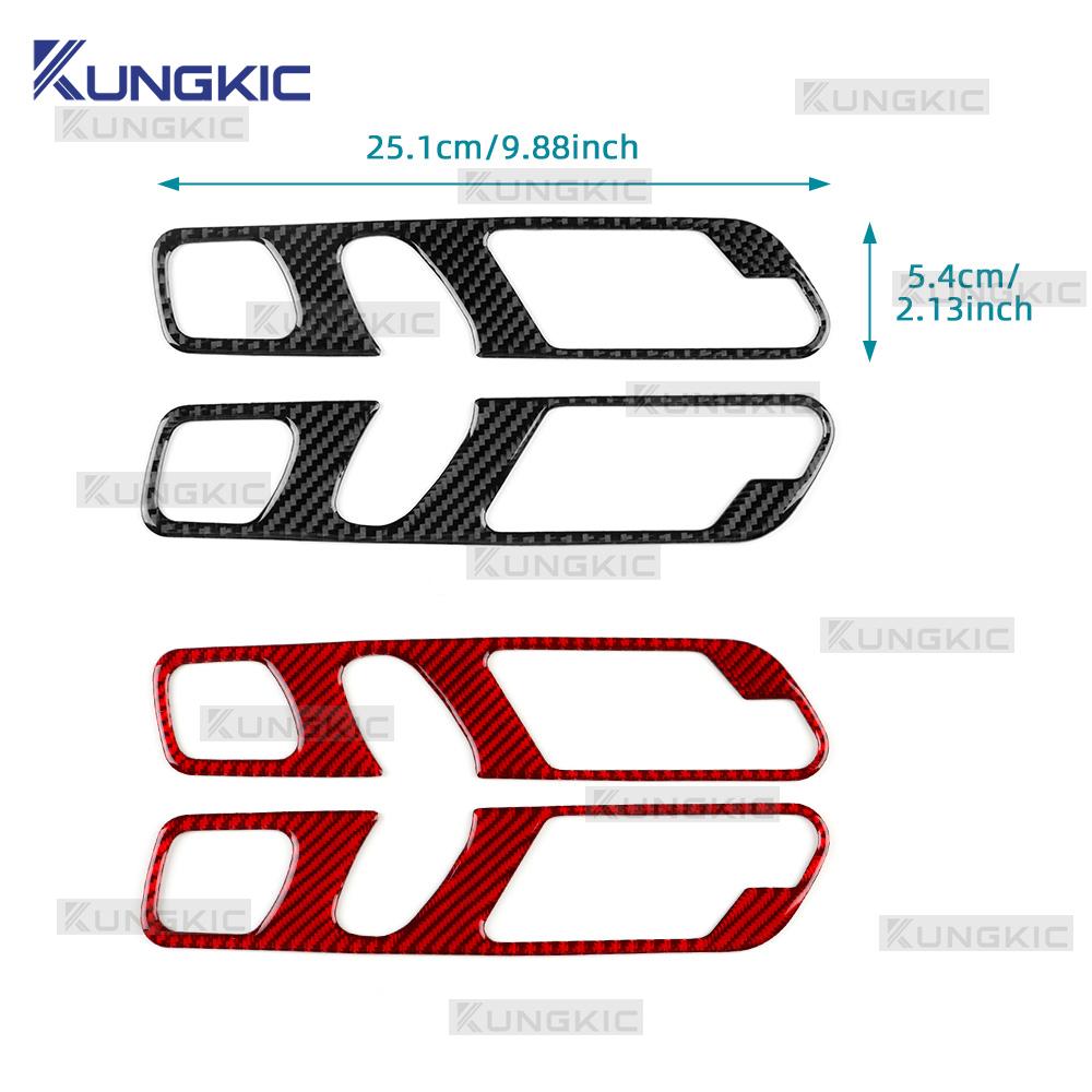 Real Soft Carbon Fiber For Mercedes Benz SLK R170 1996 1997 1998 1999 2000 2001 2002 2003 Inner Door Handle frame Trim Sticker
