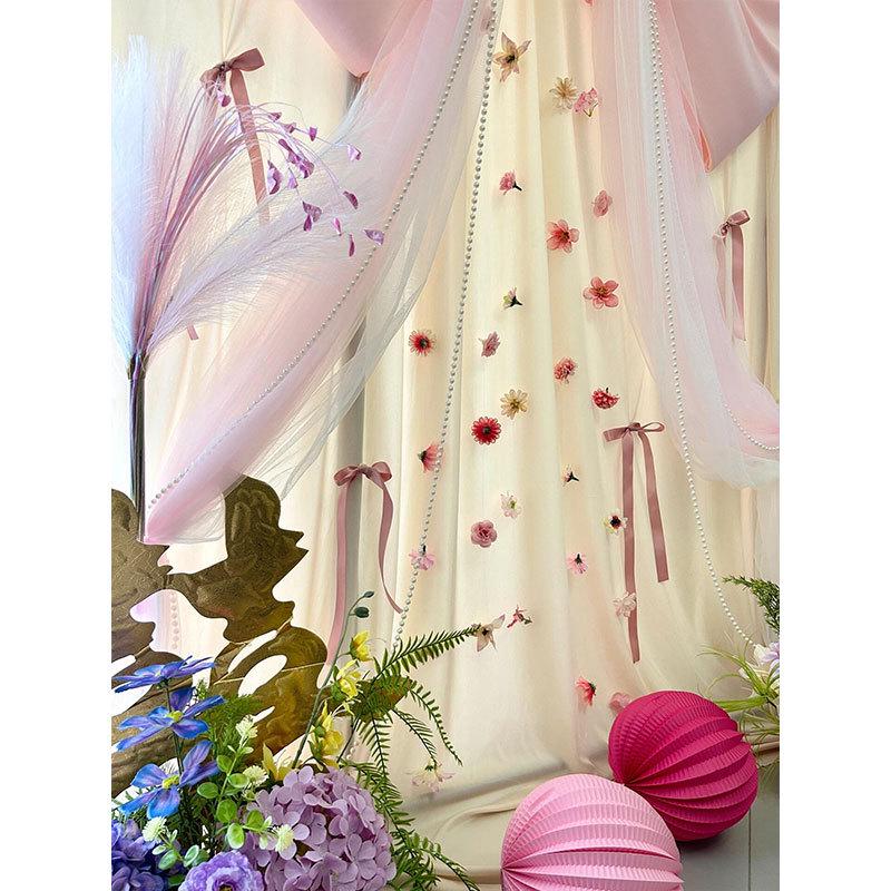 Wedding Day Robe & Room Decor Photo Backdrop with Large Bow
