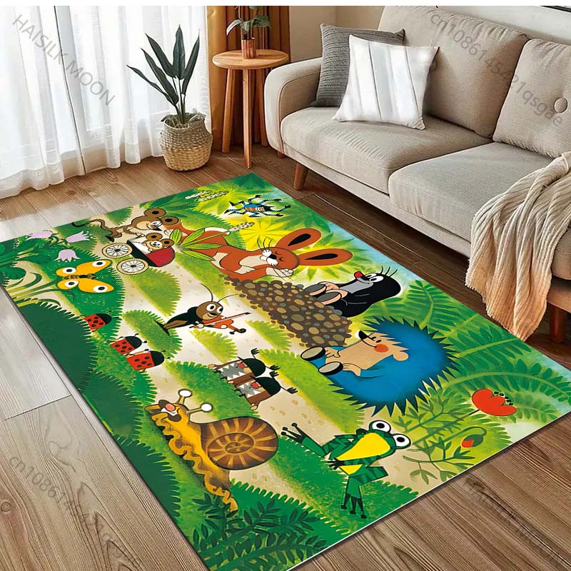 Alfombra de dibujos animados con estampado de Topito para Sala de Estar, Dormitorio, Sofá, Felpudo Decorativo, Alfombra de Área para Mesa de Sofá, Alfombrilla Antideslizante para el Suelo para Regalos