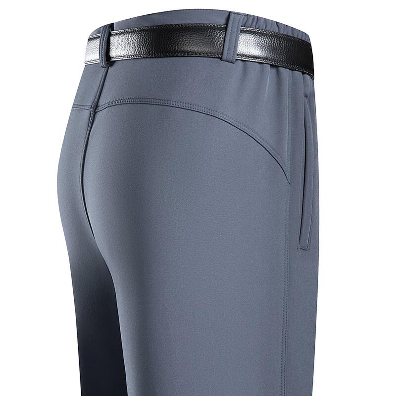 Hengyuanxiang 2025 Unisex Windproof Waterproof Fleece-Lined Business Casual Trousers