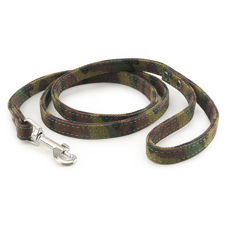 Pet Leashes Cat Outdoor Supplies Camouflage Canvas Dog Leashes Green Dog Leash For Puppy 1.5X120CM зелёный