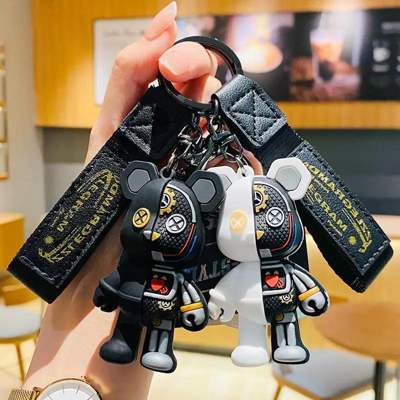 Simple Mechanical Bear Cute Keychain Chain Bag Personalized Small Pendant Accessories KeychainDecorativeGifts