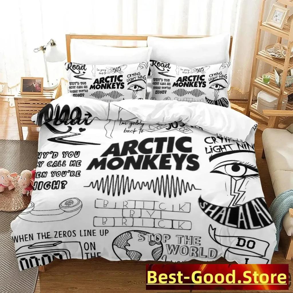 3D Arctic Monkeys Beding Set Print Bed Linen Set With Pilowcase Bed Soft Duvet Cover Soft Single Double Quen Super King-Sized Dimensionsd Dimensions