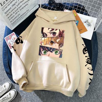 Japan Anime Demon Slayer Patchwork Hoodies Male Harajuku Cartoon Kamado Tanjirou /Agatsuma Zenitsu Fashion Streets Sweatshirts
