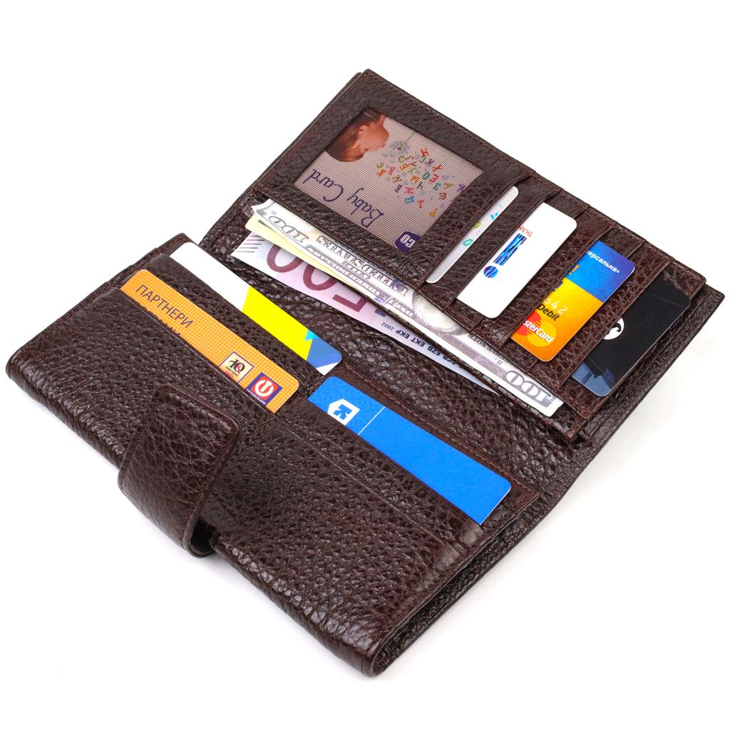 Capacious Vertical Men's Purse Made of Natural Coarse-grained Leather CANPELLINI 21840 Brown