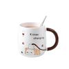 Creative Cartoon Charging Kitten Student Ceramic Cup with Lid Spoon High Temperature Resistant Mug Cup Advertising Gift Cup