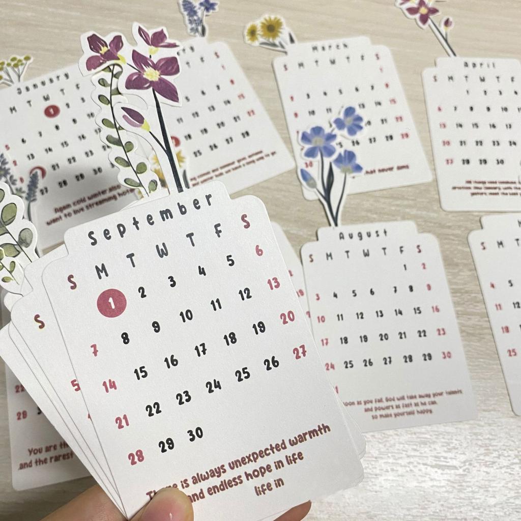 Calendrier de fleurs, artisanat en bois, décorations pour la maison