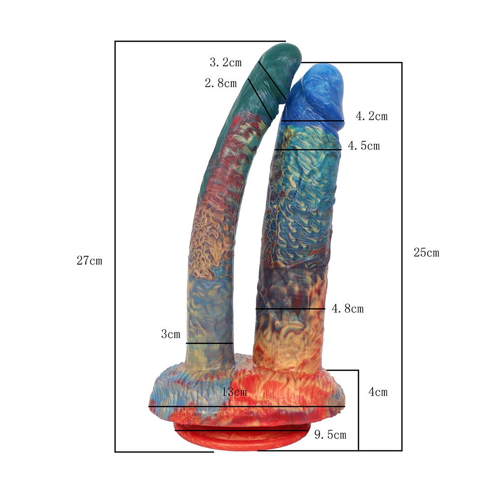 Double-headed Penis Liquid Silicone   Masturbator Anal Plug Vaginal Massage Adult Sex Toys Fisting Realistic Dick