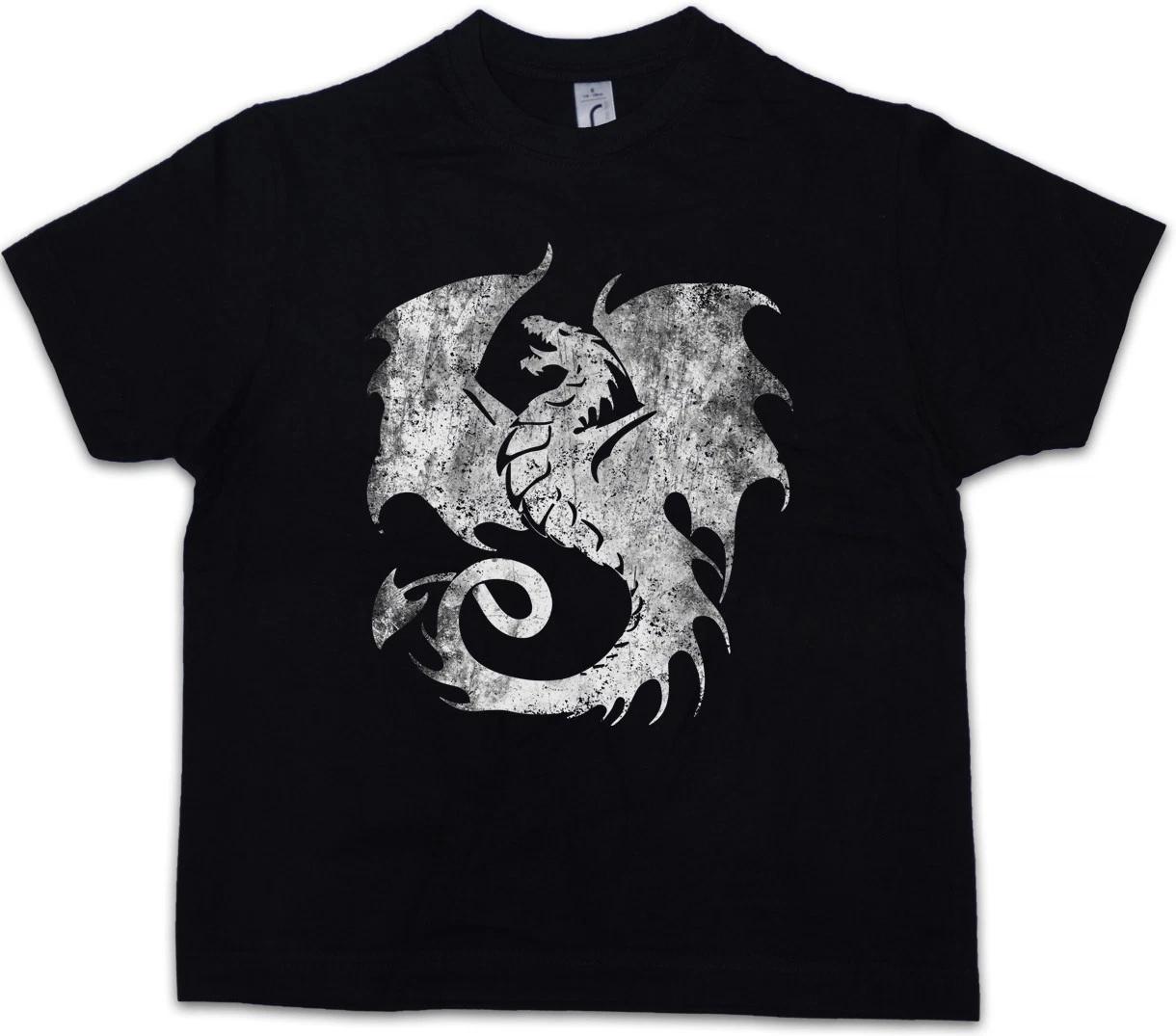 DRAGON V Kids Boys kids boys T-Shirt Tattoo Medieval Monster Japanese Asia Dungeon Knight 130