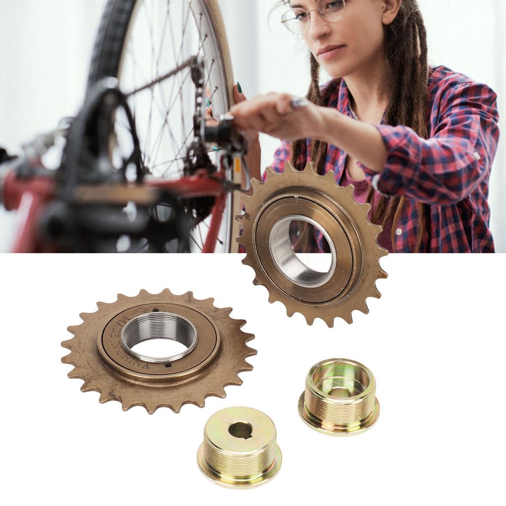 Bike 24T Freewheel Bike Freewheel Adapter Iron with 22T 24T Freewheel Left Right Drive Freewheel Adapter for Modification