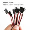 Servo Extension Cable Lead Wire 100mm 3.93 inch 3 Pin Cord Male to Male JR Plug for Futaba (Pack of 10PCS)