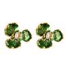 French fashion elegant small fragrance enamel dripping oil flower pearl stud earrings light luxury temperament high-end earrings