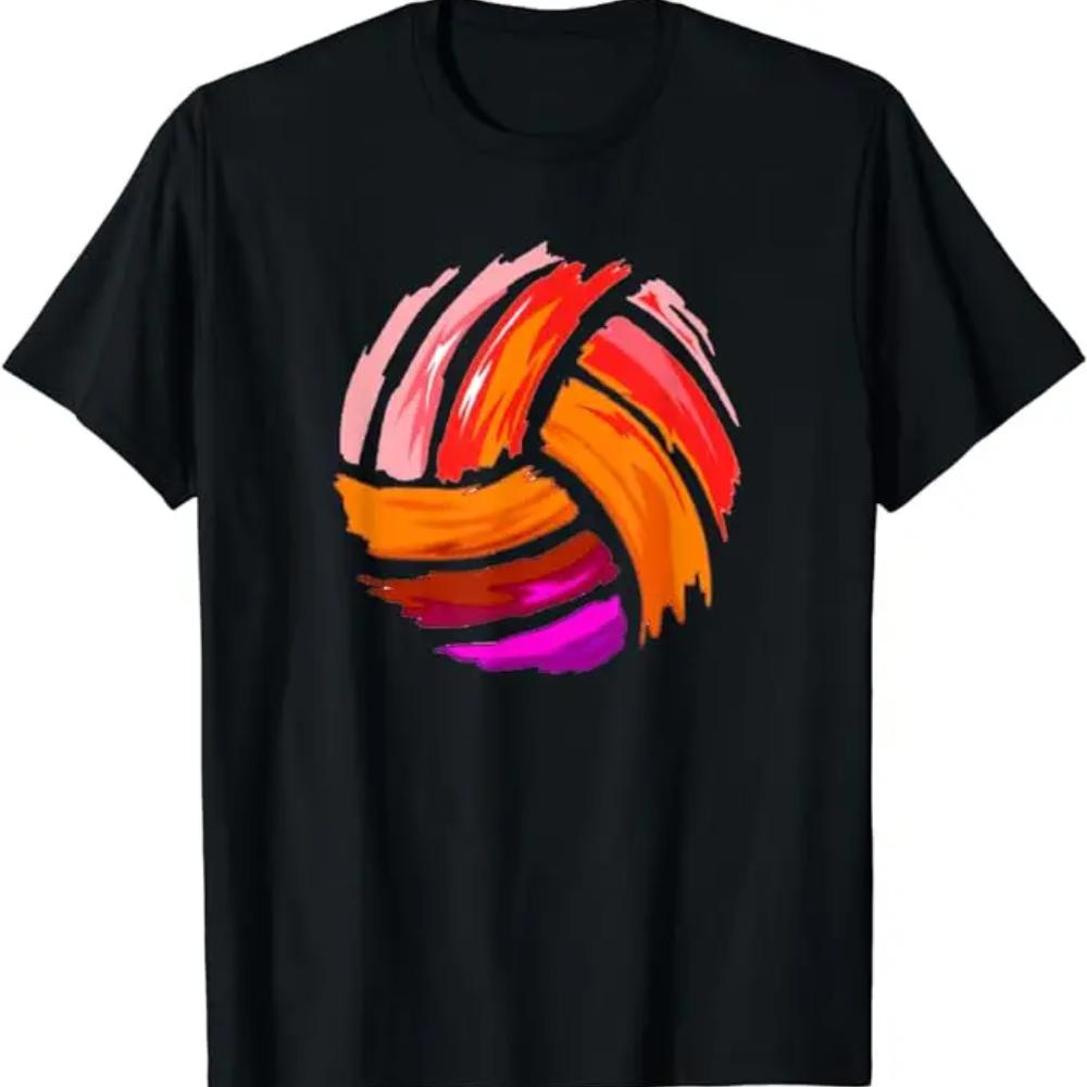 Volei colorat | Imprimare 3D Tricou cu mânecă scurtă pentru bărbați și femei, cu imprimeu cu bile colorate