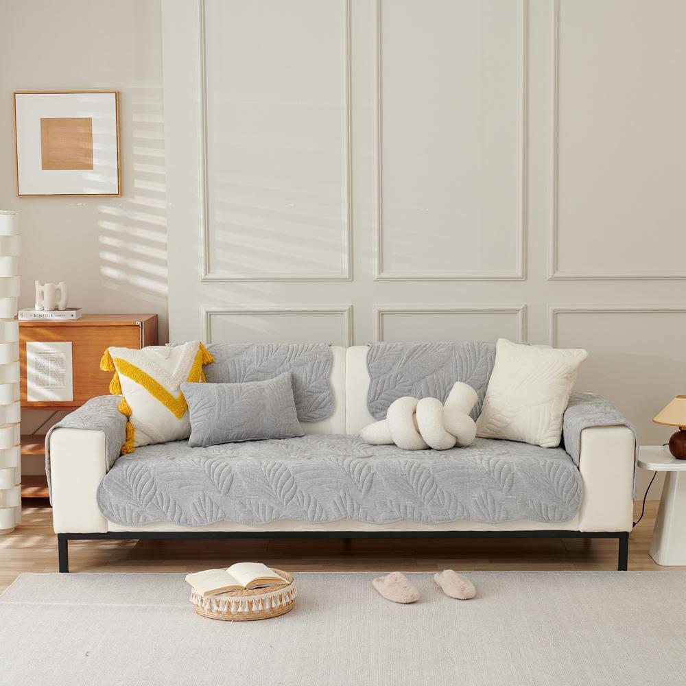 Chenille Plantain Ins Retro Living Room Sofa Cushion Sofa Cover Four Seasons Universal Sofa Towel Cover Cloth Cushion