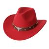 New western cowboy hat, performance jazz hat, belt accessory, felt hat, couple's hat, trendy