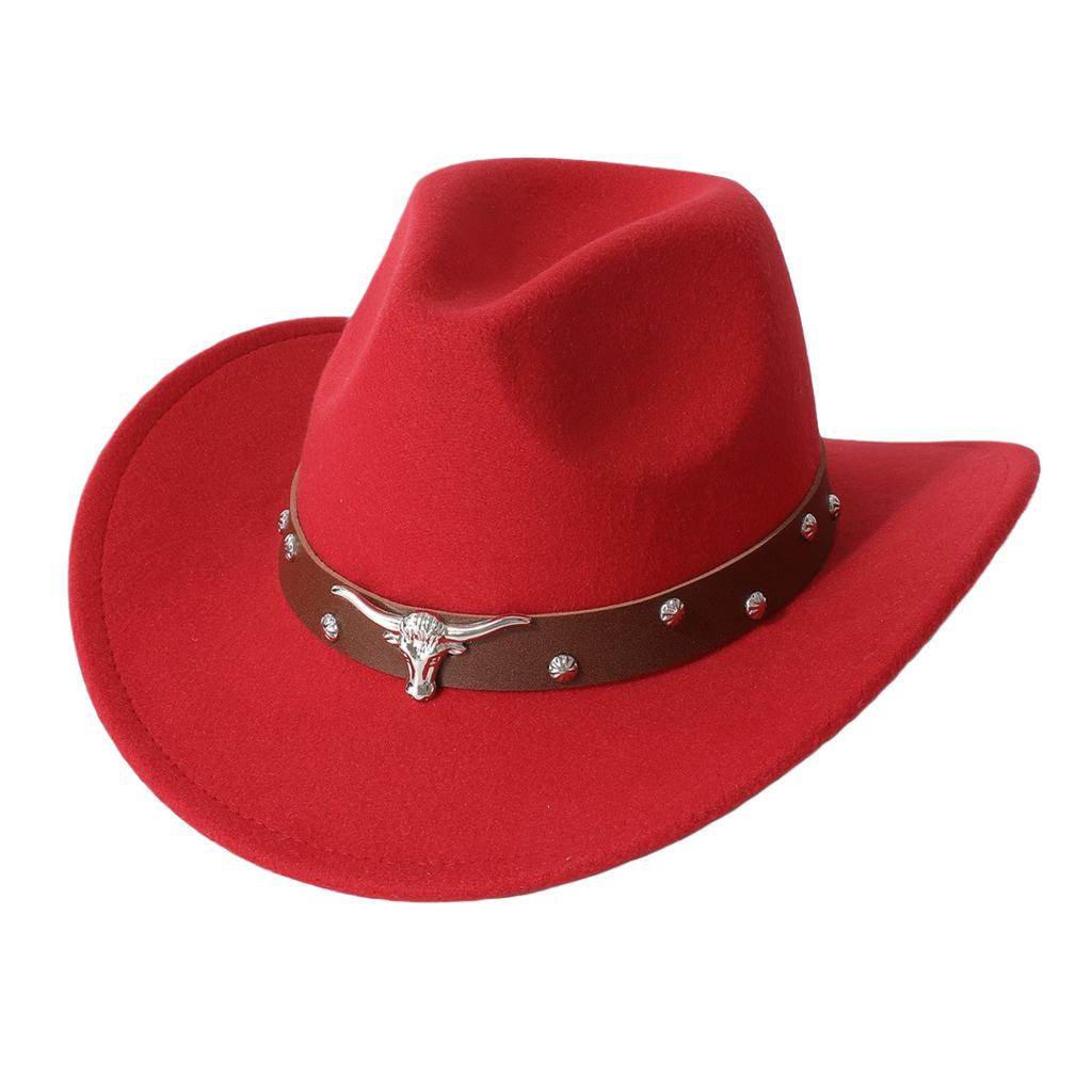 New western cowboy hat, performance jazz hat, belt accessory, felt hat, couple's hat, trendy
