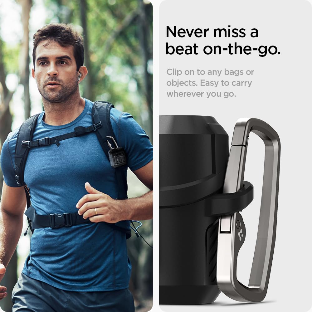 Spigen Galaxy Buds 3 3 Hülle Verriegelungsfunktion Kabelloses Laden Verlustprävention mit Karabiner Integrierte Stoßfeste Hülle Stoßdämpfung Ladeanzeige