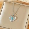 Evil Eye Pendant Necklace & Heart Earrings Jewelry Set - Gold-Plated Copper