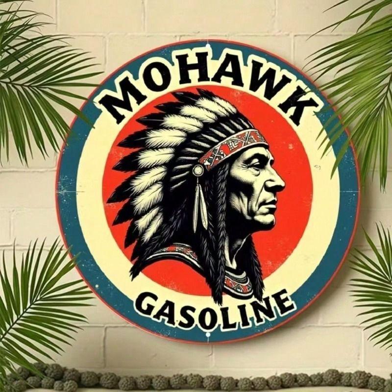 Vintage Metal Poster Gasoline Oil Garage Decor Man Cave