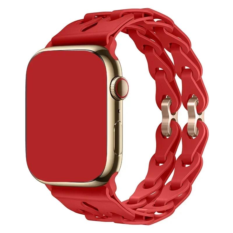 Silicone Strap for Apple Watch Ultra 2 Band 49 44 45 46 42 38 40 41mm Sport Correa Bracelet for Iwatch Series10 9 8 7 6 5 Se 4 3