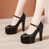 8 10 13cm Small Size 32-43 Elegant Thick Bottom Platform Pumps Women 2025 Fall Block High Heels Shoes Dress Model Office Party