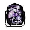 Borsa termica per il pranzo del gruppo di caccia alle streghe Kpop borsa a tracolla per ragazzo scuola elementare borsa a tracolla con cartoni animati borsa da picnic portatile KTB