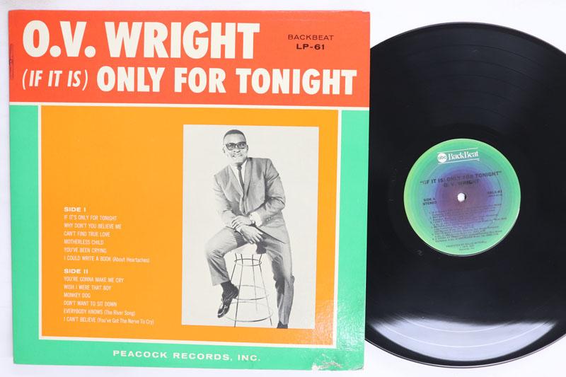

LP Record O.V. WRIGHT If It Is Only For Tonight BBLX61 ABC BACK BEAT 197 US SoulFunk Used