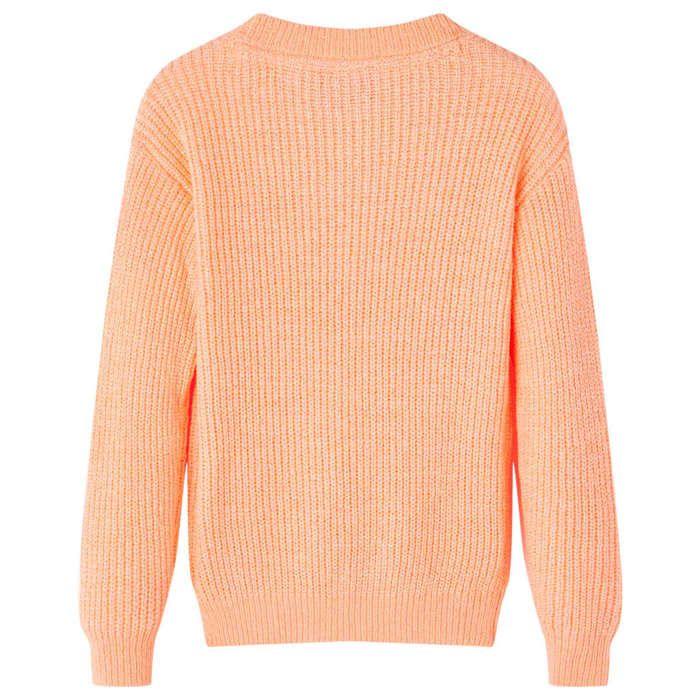 Knitted Pullover for Children Bright Orange 92/104/116/128/140