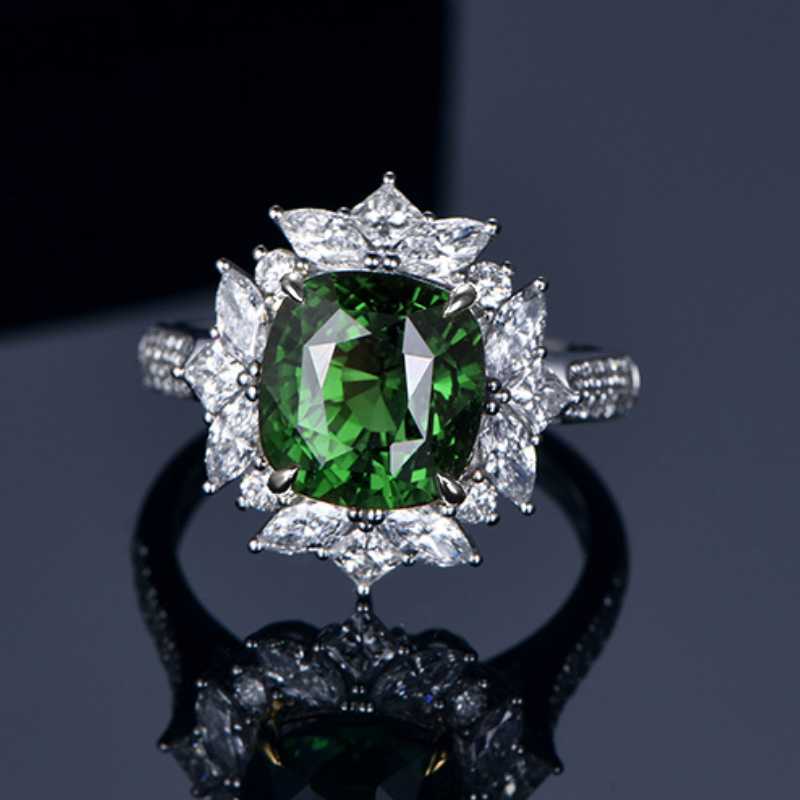 

SACE GEMS классическое кольцо из медного сплава с зеленым цирконом женские ювелирные изделия свадебный подарок для вечеринки open зелёный