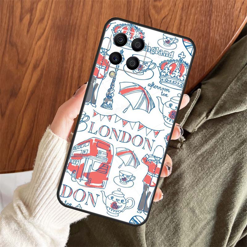 

London Red Telephone Bus Big Ben Case For Samsung Galaxy M13 M33 M53 M15 M35 M55 M06 M16 M36 M56 M31 M12 M32 M52 M14 M34 M54 Samsung M55