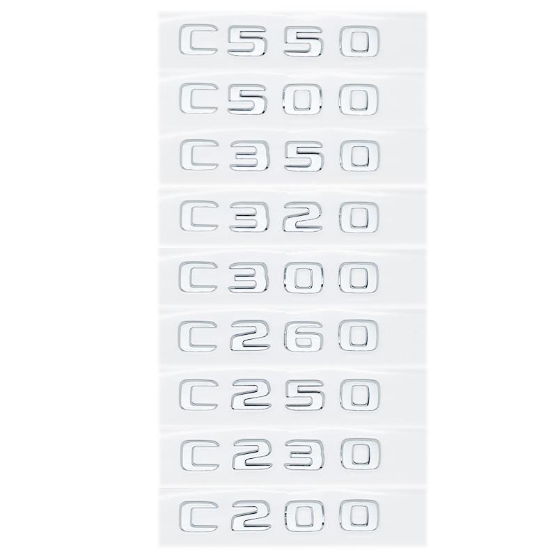 Mercedes Benz C180/C200/C220d/C250d/C260/C300d 4MATIC 3D Glossy Black ABS Letters Emblem - W205 Coupe Trunk Logo Sticker QG2