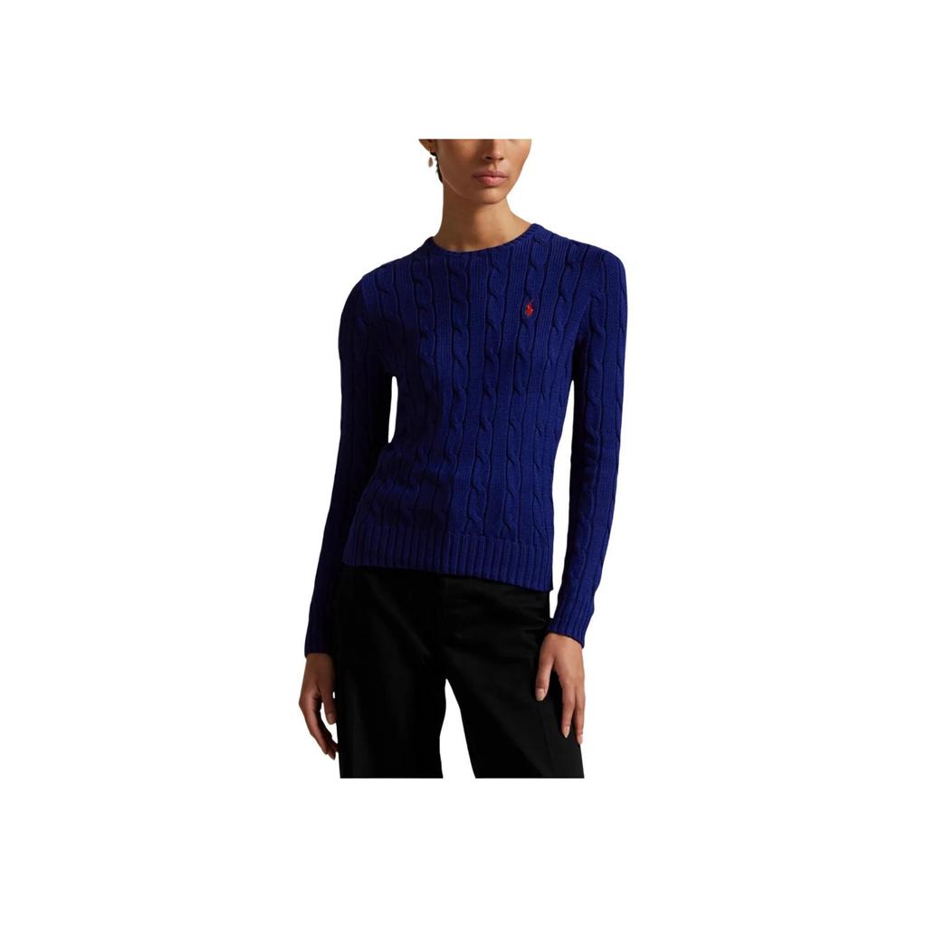 Polo Ralph Lauren Crew Neck Embroidered Pony Logo Long Sleeve Knit Top Women tops 211971869-022