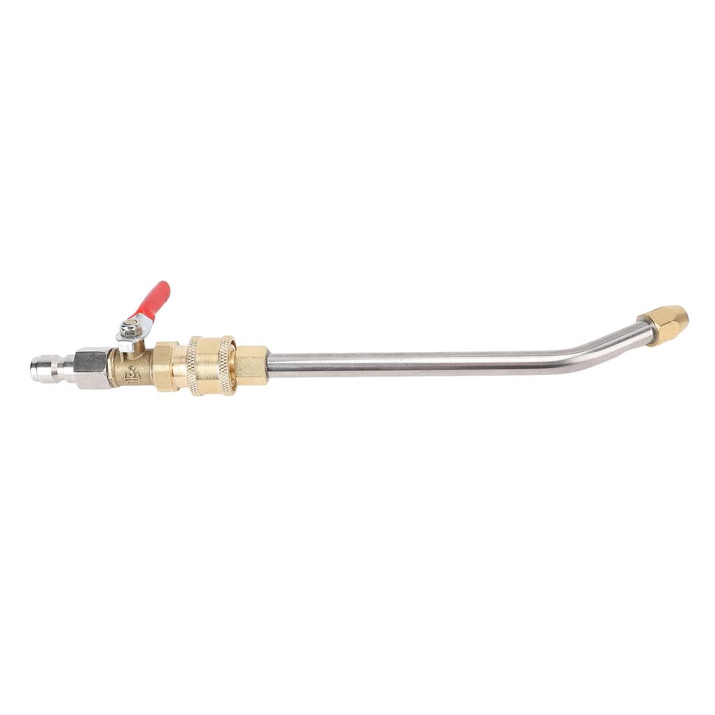 Curved Pressure Washer Extension Wand with Ball Valve 1 4 Inch Connector Power Washer Gutter Cleaner Attachment Rod
