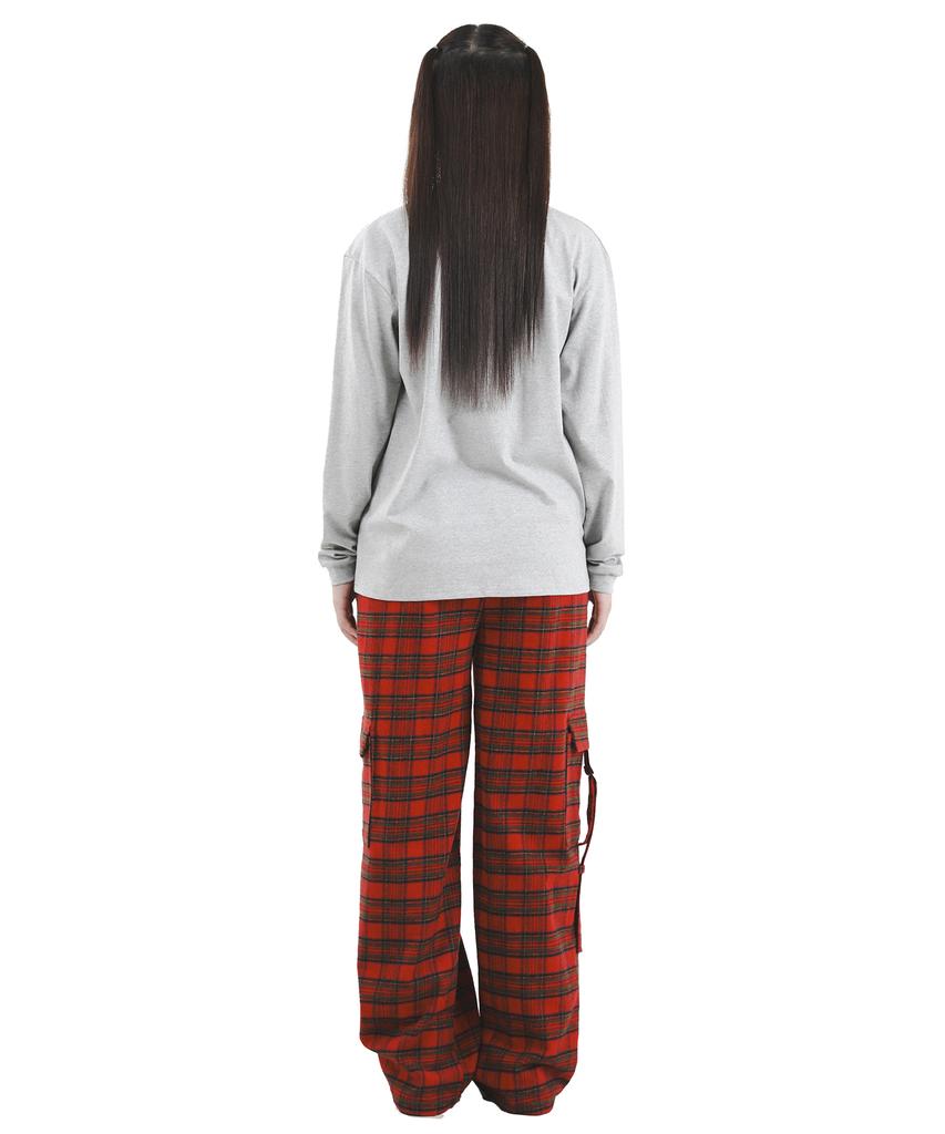 KATHARSIS Check Belt Pants Red One Size