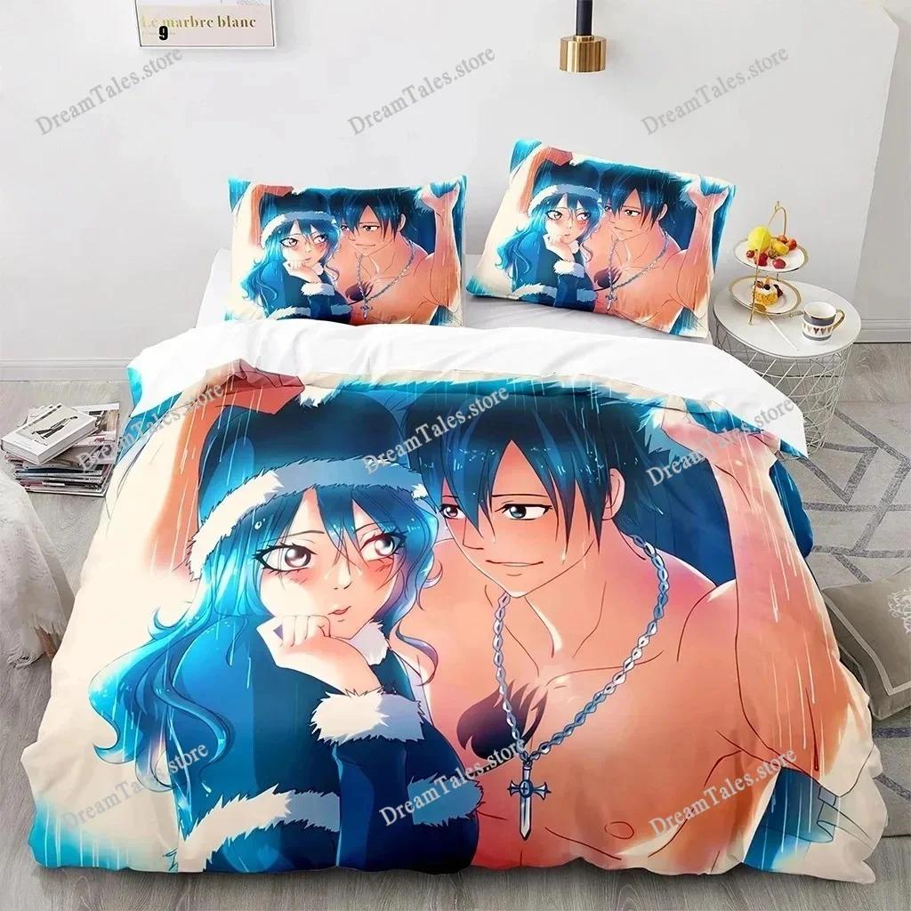 3D Print Fairy Tail Anime Natsu Bedding Set Duvet Cover Bed Set Quilt Cover Pillowcase Comforter King Queen Size Boys Adult741