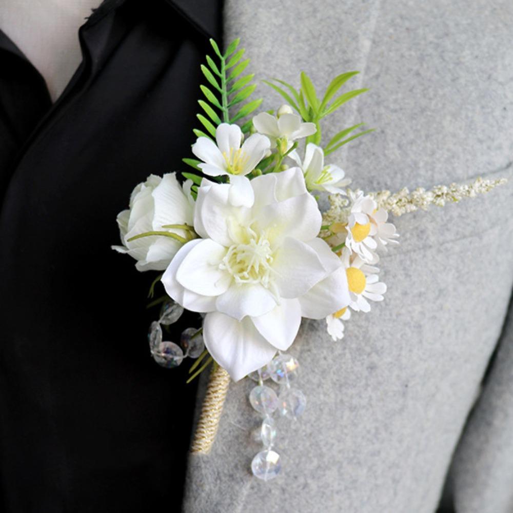 Artificial Flower Bridal Corsage Magnolia Wrist Corsage  Wedding Accessories
