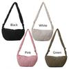 Female Underarm Bag Trendy Soft Down Cotton Padded Tote Handbag with Zipper Quilted Simple Crossbody Bag Solid Color Lightweight