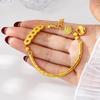 Chic Vietnamese Gold Hammered Fortune Bangle: Women's Luxury Court Style Imitation Coin Bracelet