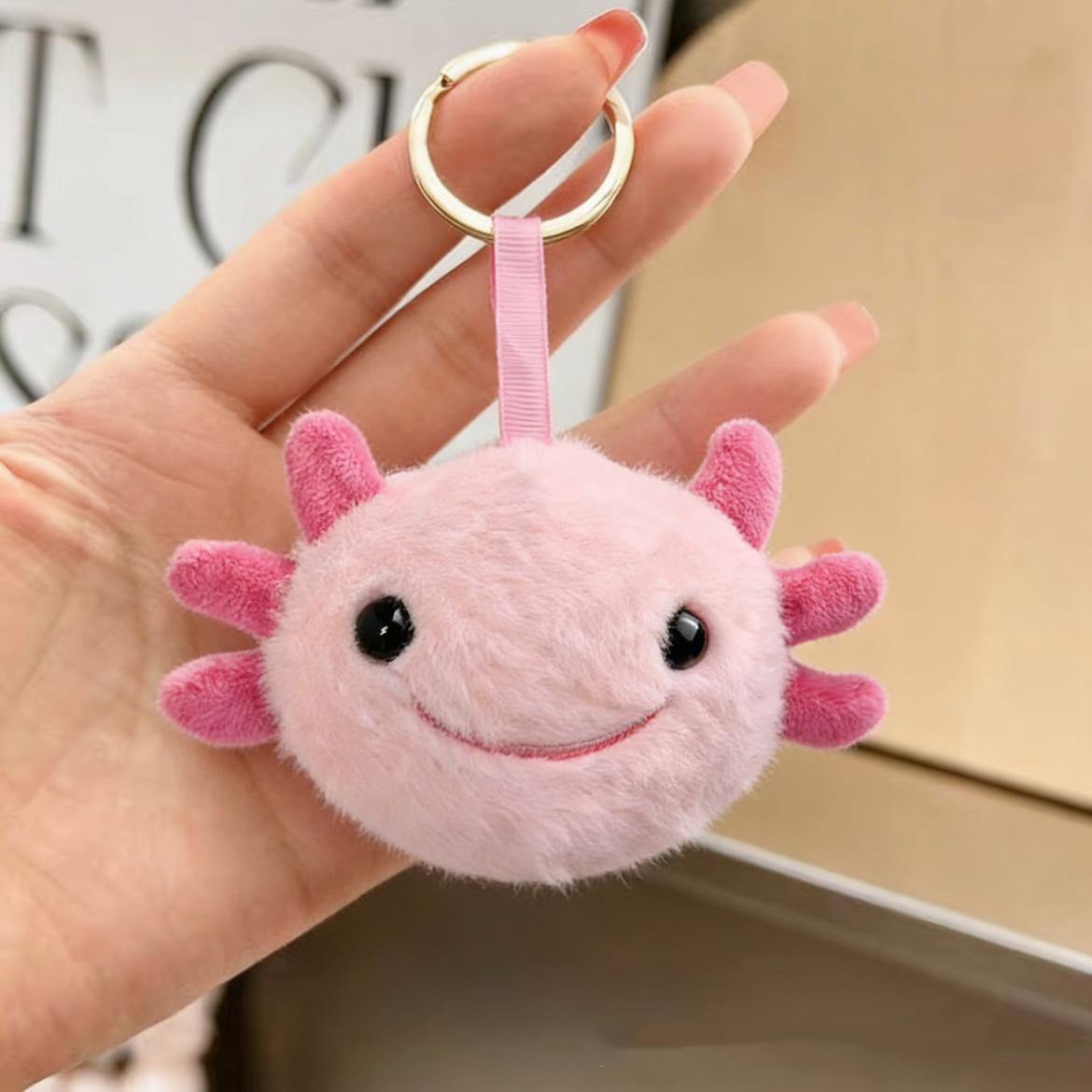 New 10cm Hanging piece Kawaii Cartoon Salamander Doll Axolotl Plush Toy Stuffed Animal Plushies Doll Baby Kids Birthday Gifts