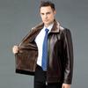 Giacca in vera pelle per abbigliamento autunnale e invernale da uomo Giacca in pelle di pecora da uomo felpata e ispessita