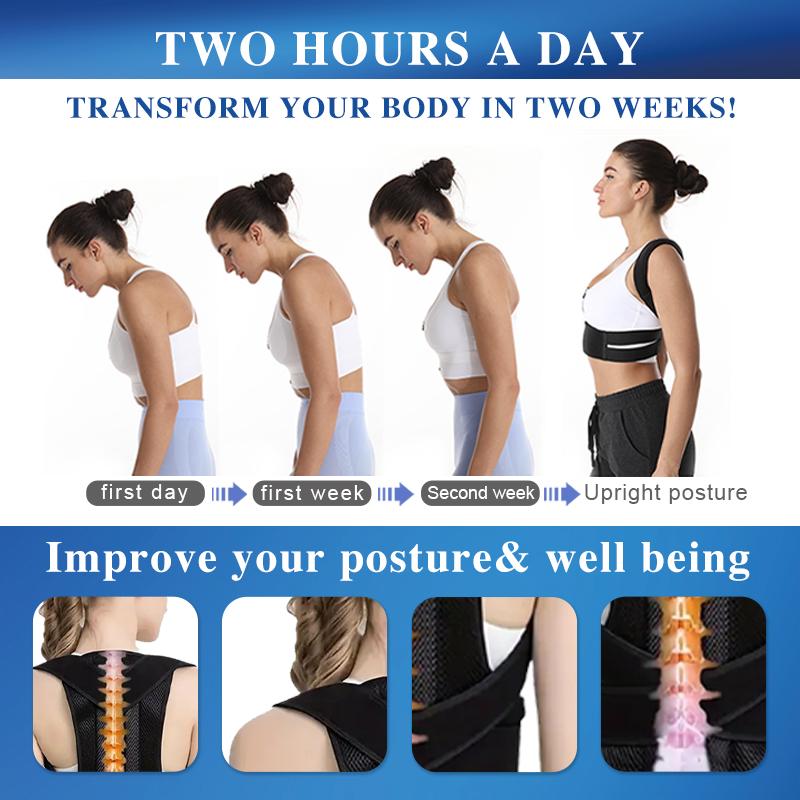 Posture Corrector Back Belt Adjustable Support for Straight Back Improves Posture and Provides Protection
