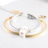 Stainless Steel Bracelet With Smooth 3mm Sea Shell Bead Minimalist Design Women Fashion OL Jewelry