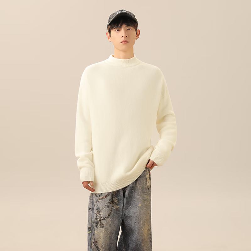 MINISO Unisex Retro Half-Turtleneck Knit Sweater
