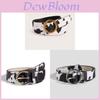 Animal Print Faux Leather Belt For Women With Classic Metal Pin Buckle For Casual Jeans