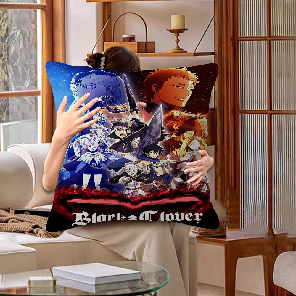 

Anime BBlack Hot Clover Cushion Cover Car Throw Pillow Case For Sofa Car Christmas Gift xcm xcm 30X30cm