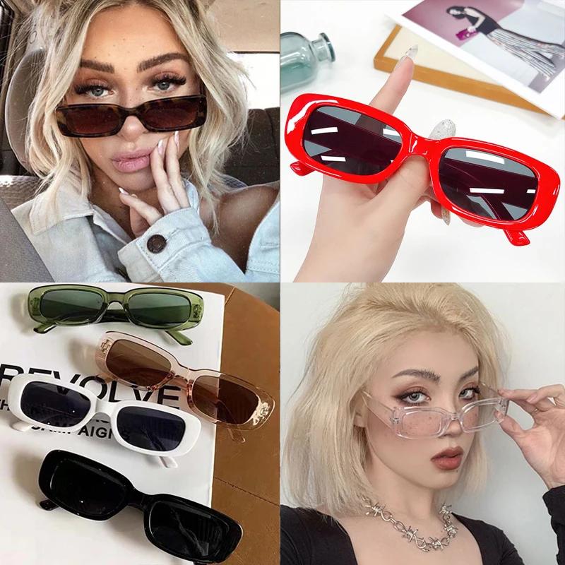 Small Rectangle Sunglasses Women Oval Vintage Brand Designer Square Sun Glasses For Women Shades Female Eyewear Anti-glare