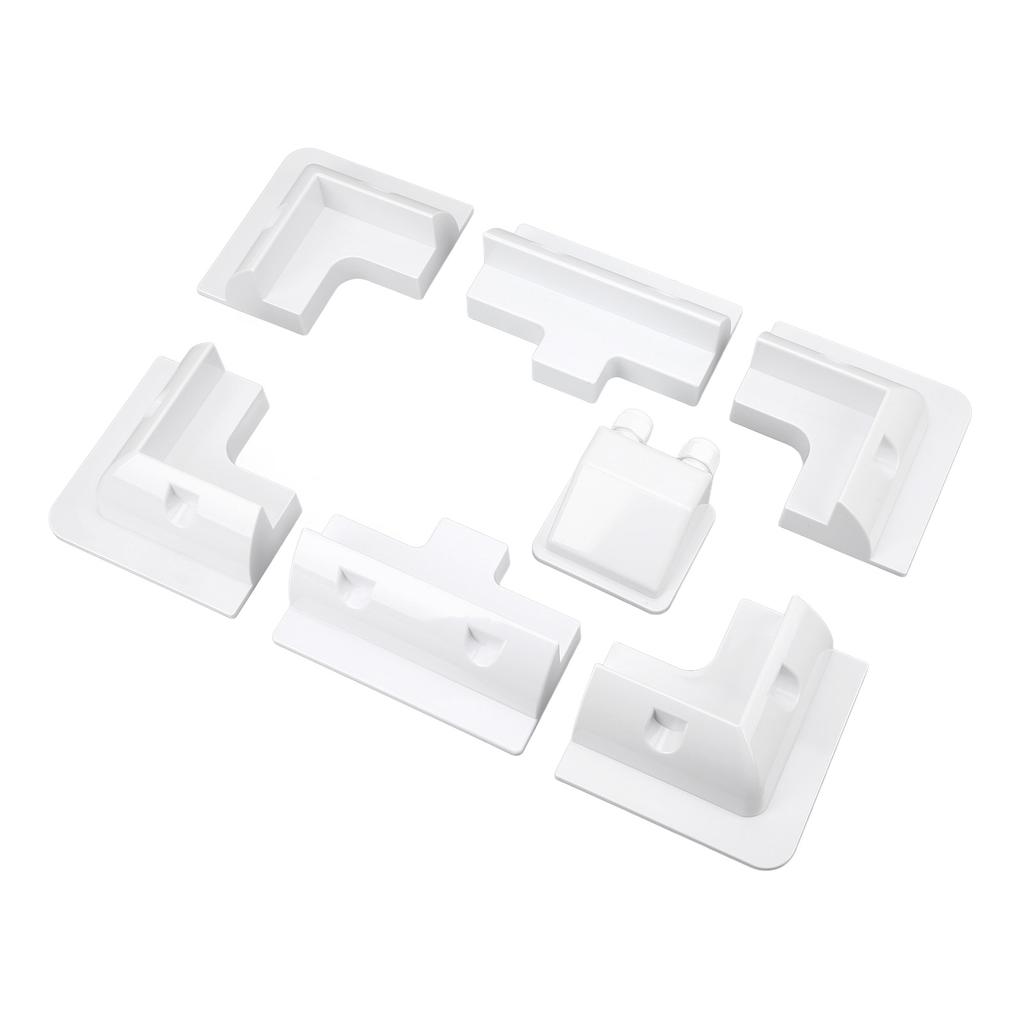 7-delars takhörnsfäste ABS Borrfritt Solpanel Fästfäste Kit Vit för Husbil Yacht Bungalow