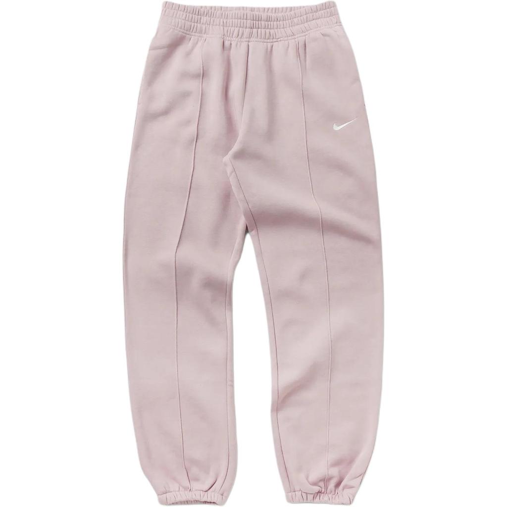 Nike SS25 Essential Fleece Comfortable Versatile Cuffed Casual Pants Women Bottoms Champagne White BV4089-645